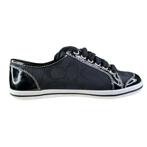 NEW Coach Brodi Black Signature Logo C Tie Up Sneakers Size 8B - Picture 7 of 13